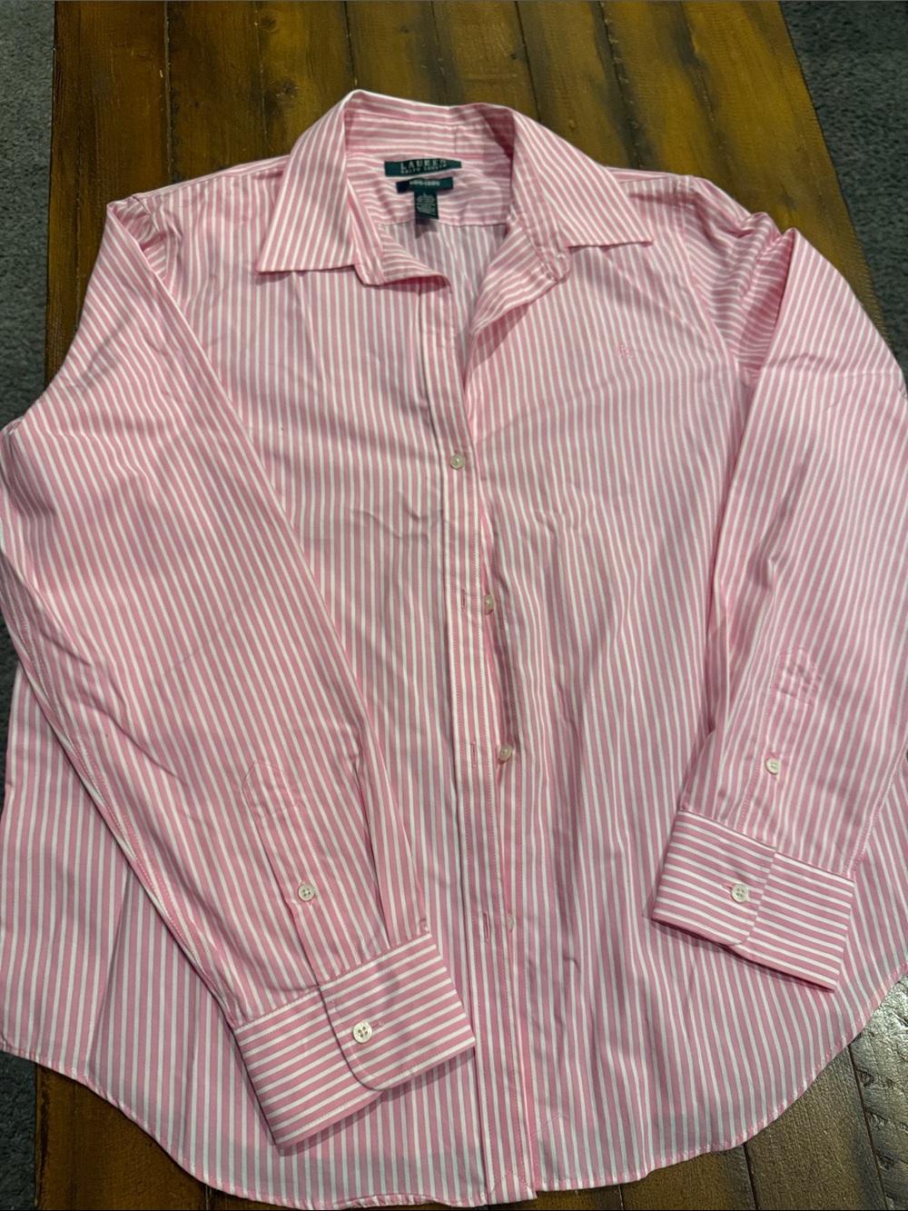 Ralph Lauren Pink & White Striped Men's Dress Shirt